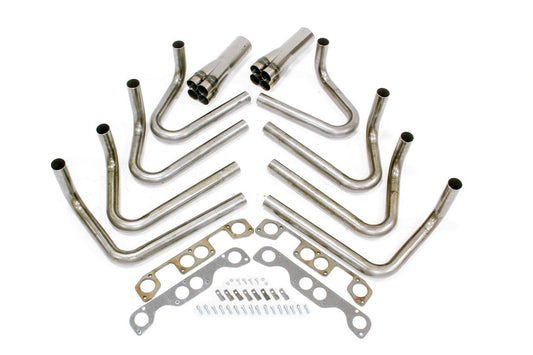 Hedman SBC Weld-Up Header Kit 2in Brodix Spread Port MPN HED65645 For Chevy