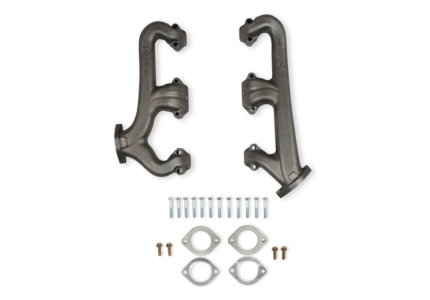 Hooker SBC Exhaust Manifold Set 2.5in Outlet Cast Iron MPN HKR8525HKR For Chevy