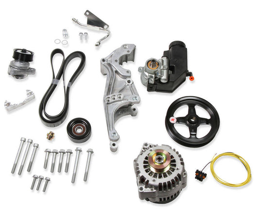 Holley Low LS Drive System Kit LH w/Alt/PS wo/A/C MPN HLY20-156 For GM LS-Series