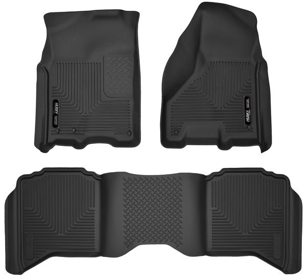 Husky Liners Front & 2nd Seat Floor L iners X-act Contour MPN HSK53608 For Dodge Fullsize Truck RAM 2009-18