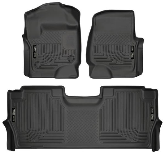 Husky Liners Front & 2nd Seat Floor L iners Weatherbeater MPN HSK94061 For Ford Fullsize Truck 2017-24