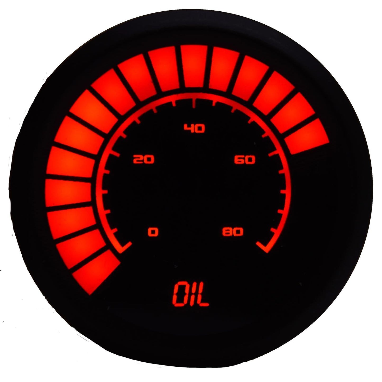 Intellitronix 2-1/16 Analog Bargraph Oil Press Gauge 0-80 PSI MPN ITLB9114R