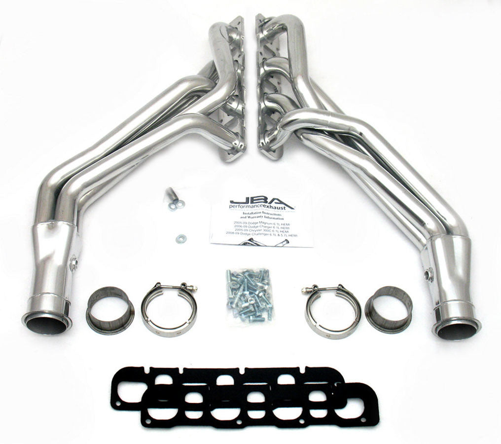 Jba Performance Exhaust Headers - 08-09 6.1L Challenger - Silver MPN JBA6965SJS For Mopar Ram, Gen III 2006-09