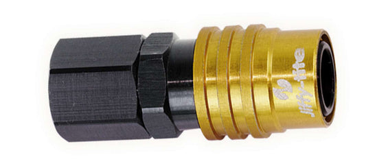 Jiffy-Tite  Q/R 1/8npt Female Str Socket Valved Gold/Black 21702