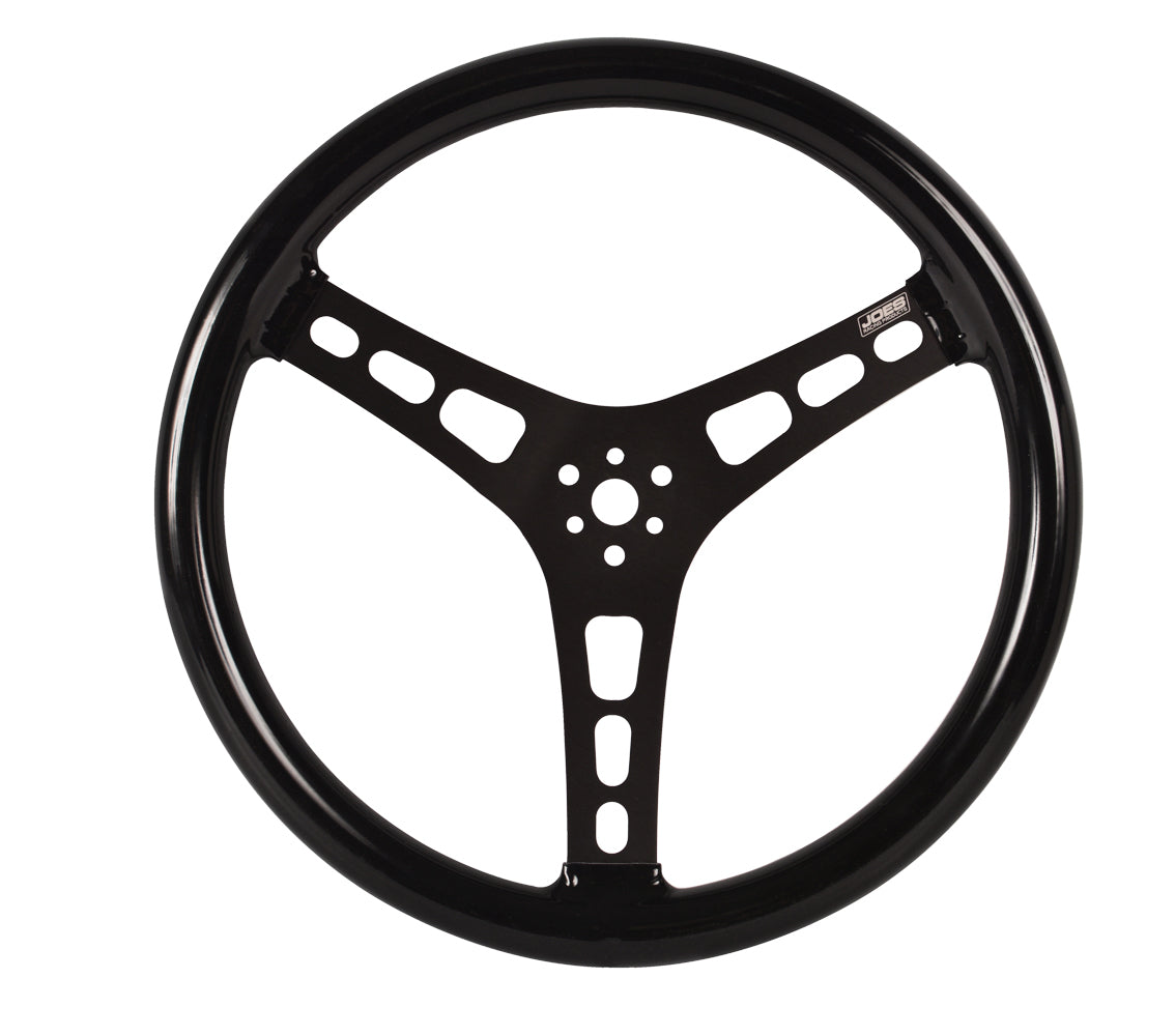 Joes Racing Products  Steering Wheel 15in Blk Dished Rubber Coated 13515-CB