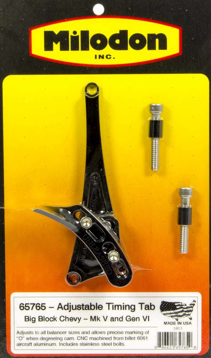 Milodon BBC Timing Pointer - Gen V/VI 6-8in Balancer MPN MIL65765 For Chevy