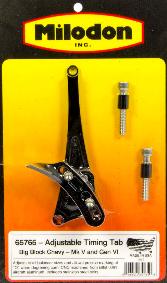 Milodon BBC Timing Pointer - Gen V/VI 6-8in Balancer MPN MIL65765 For Chevy