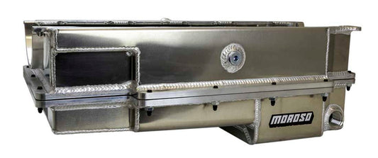Moroso BBC Drag 2-Piece Oil Pan Wet Sump Fabricated Alm MPN MOR20377 For Chevy