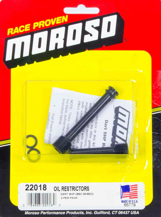 Moroso Oil Restrictors - SBC Dart SHP Block MPN MOR22018 For Chevy