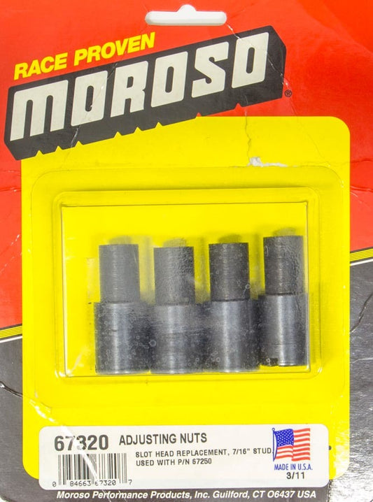 Moroso Stud Girdle Adj. Nuts 7/16in 4-Pack MPN MOR67320 For Chevy