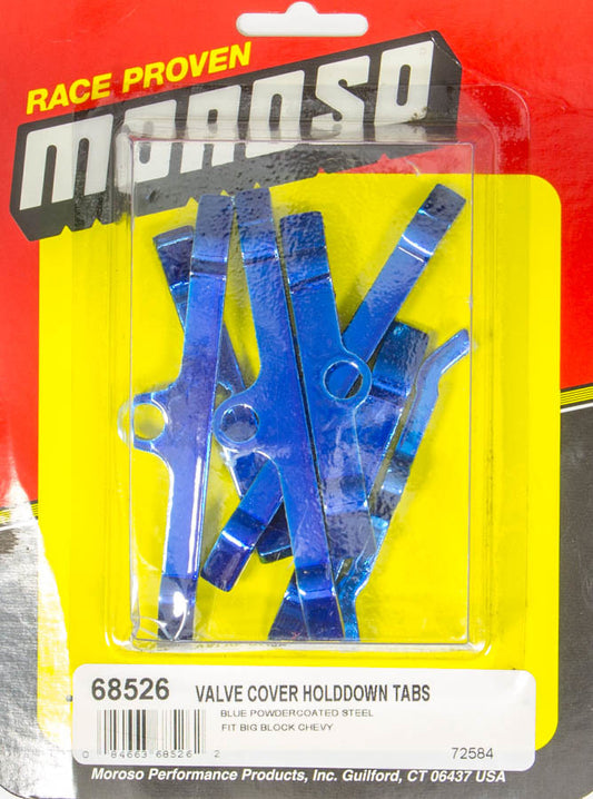 Moroso Valve Cover Hold Downs - Blue MPN MOR68526 For Chevy