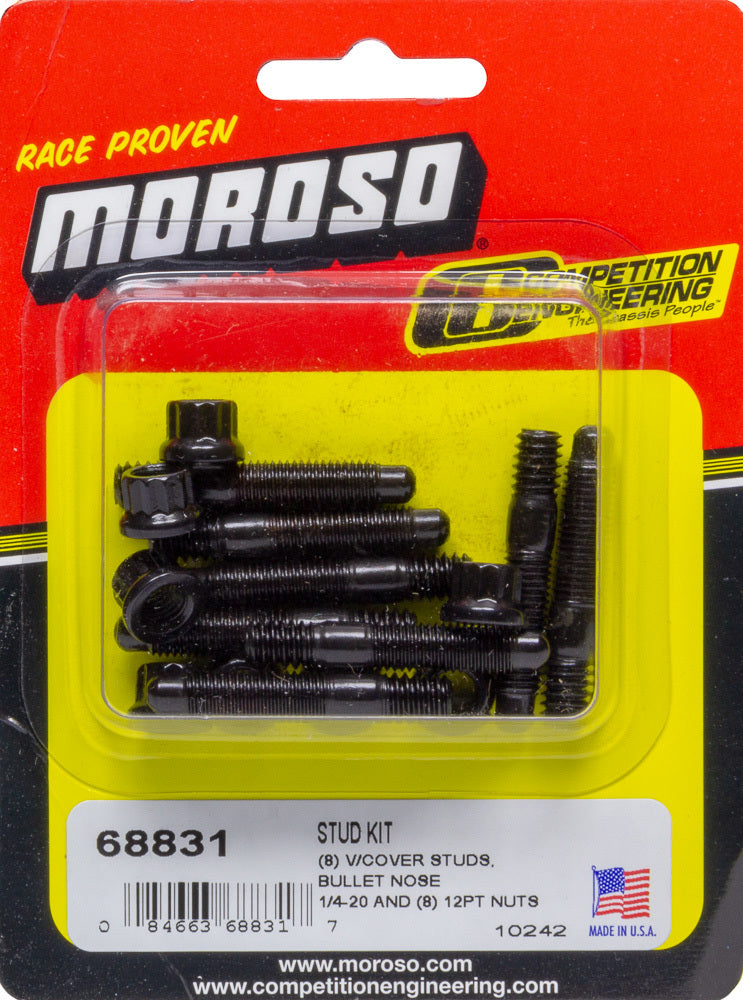 Moroso Stud Kit - Valve Cover 8pk w/12pt Nuts 1/4-20 MPN MOR68831