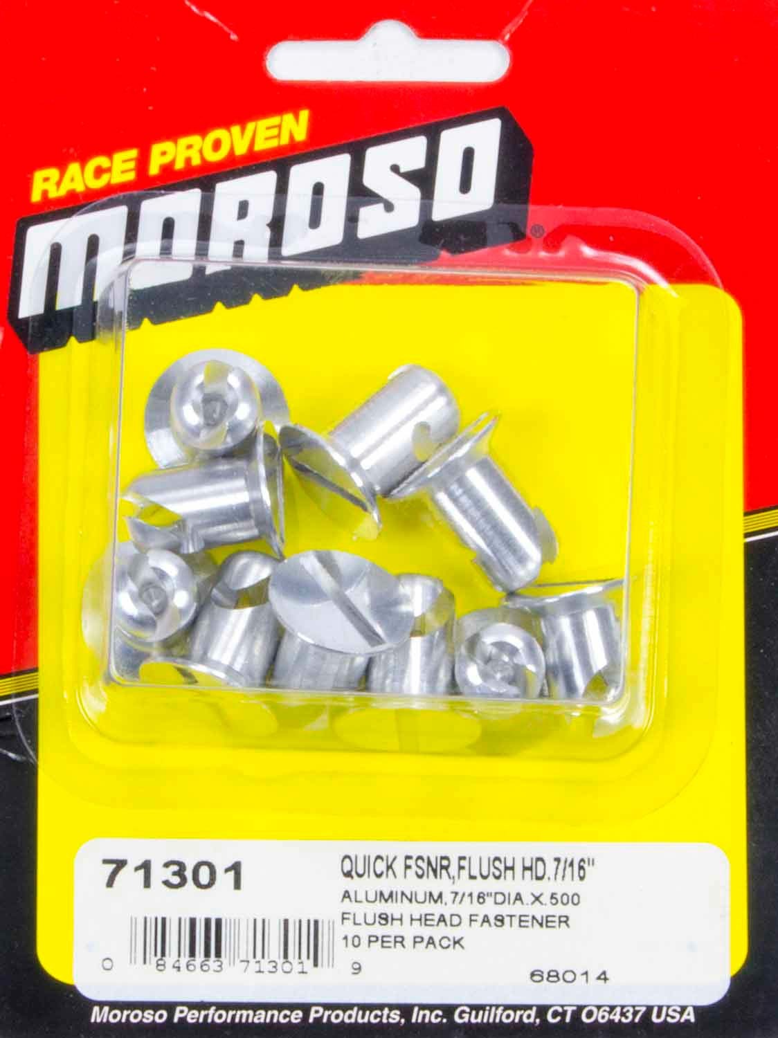 Moroso Alum. Quick Fasteners- Flush Head-7/16in x .5in MPN MOR71301