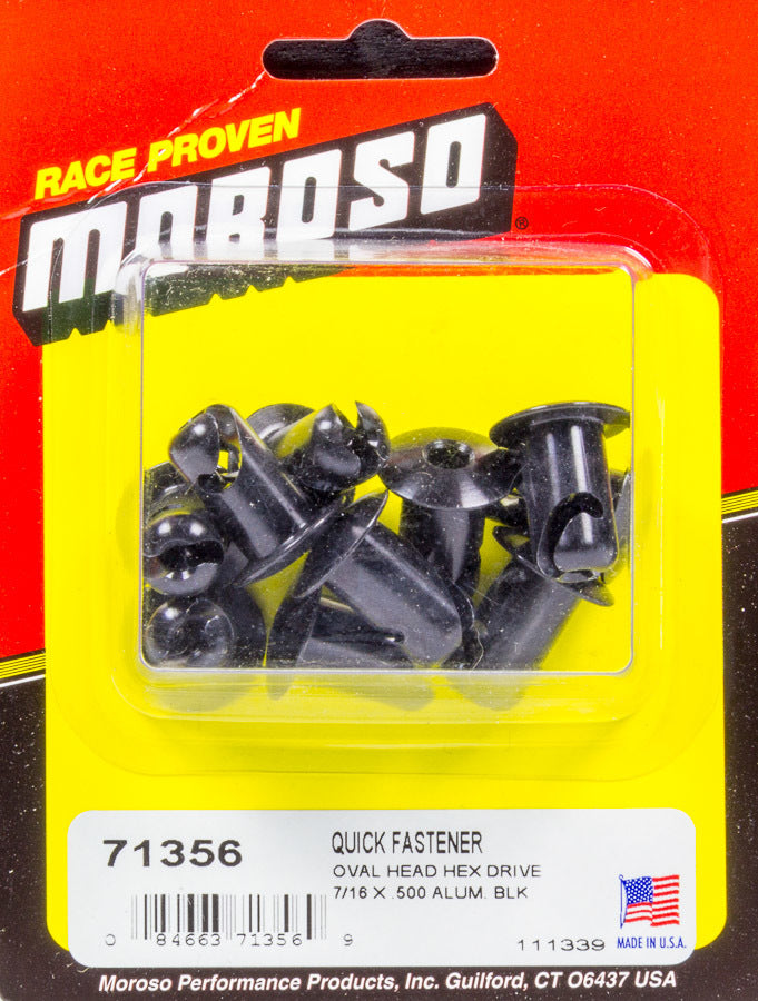 Moroso  Oval Head Quick 3/16 Hex Fastener 7/16 x .500  MOR71356