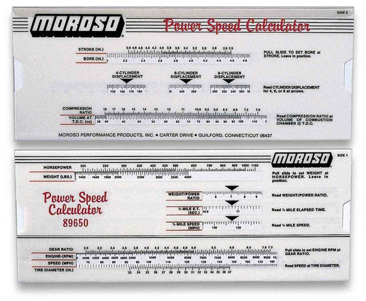 Moroso Power/Speed Calculator MPN MOR89650