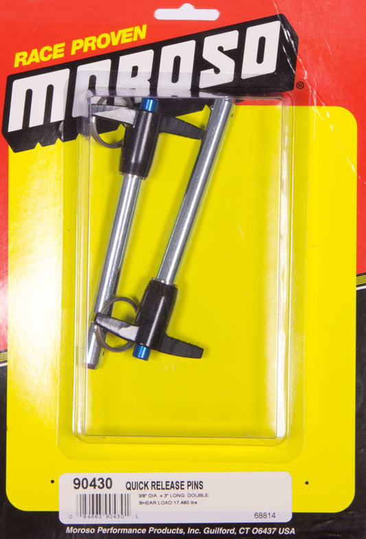 Moroso Quick Release Pins (2) 3/8 x 3in MPN MOR90430
