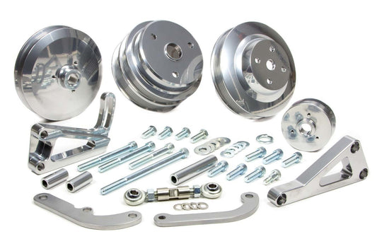 March Performance SBC Serpentine Conv Low Cost Custom Silver Kit MPN MPP22031-09 For Chevy