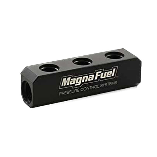 Magnafuel/Magnaflow Fuel Systems 3-Port Fuel Log for Holley 12-803 Regulators MPN MRFMP-7610-03-BLK