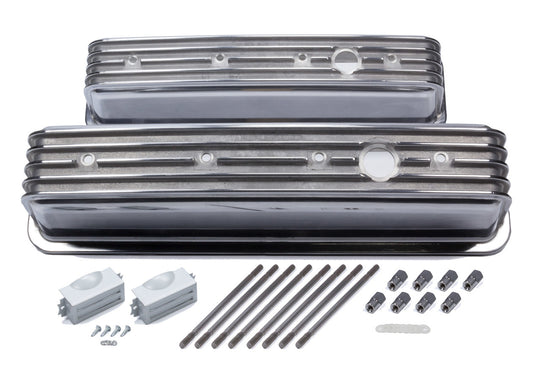 Mr. Gasket SBC Cast Alm Valve Cover Set Finned Style Pol. MPN MRG6856G For Chevy