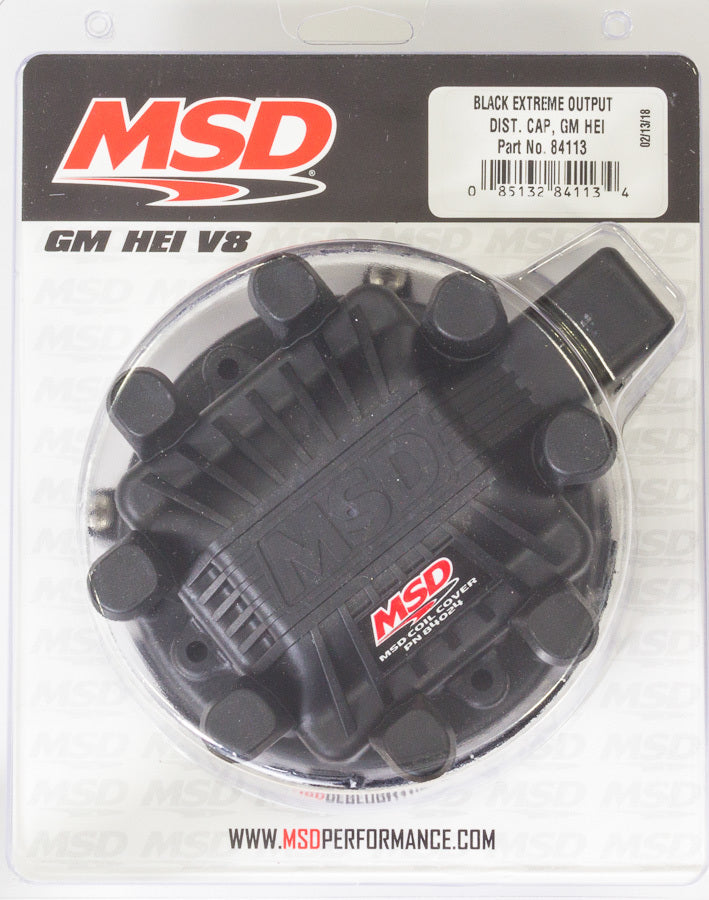 Msd Ignition GM HEI Distributor Cap Black MPN MSD84113 For Chevy