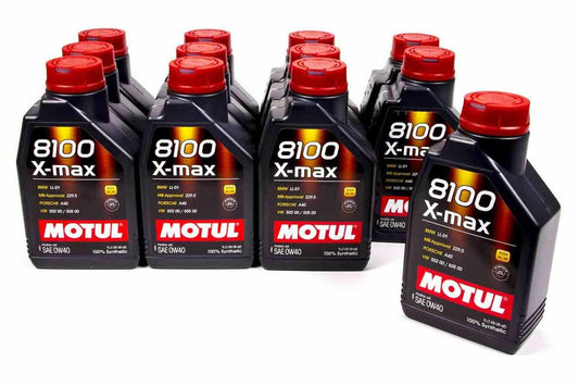 Motul Usa  8100 0w40 X-Max Oil Case 12x1 Liter  MTL104531-12