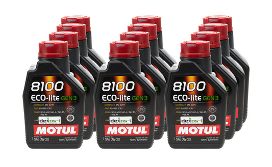 Motul Usa  8100 Eco-Lite Gen3 0w20 Case 12X1L  MTL111363-12