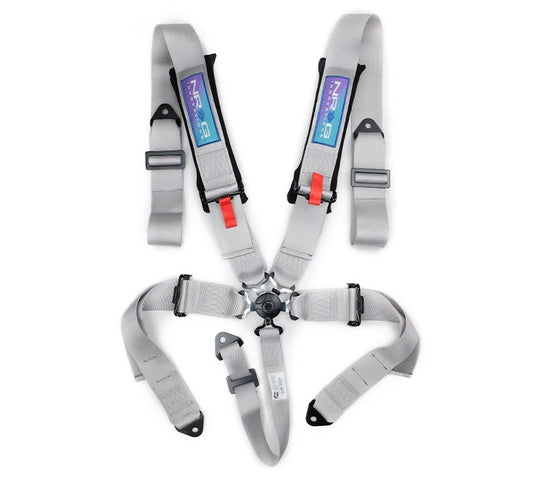 NRG Innovation Harness 5pt Camlock Silver w/Pads SFI 16.1 NRGSBH-B6PCSL