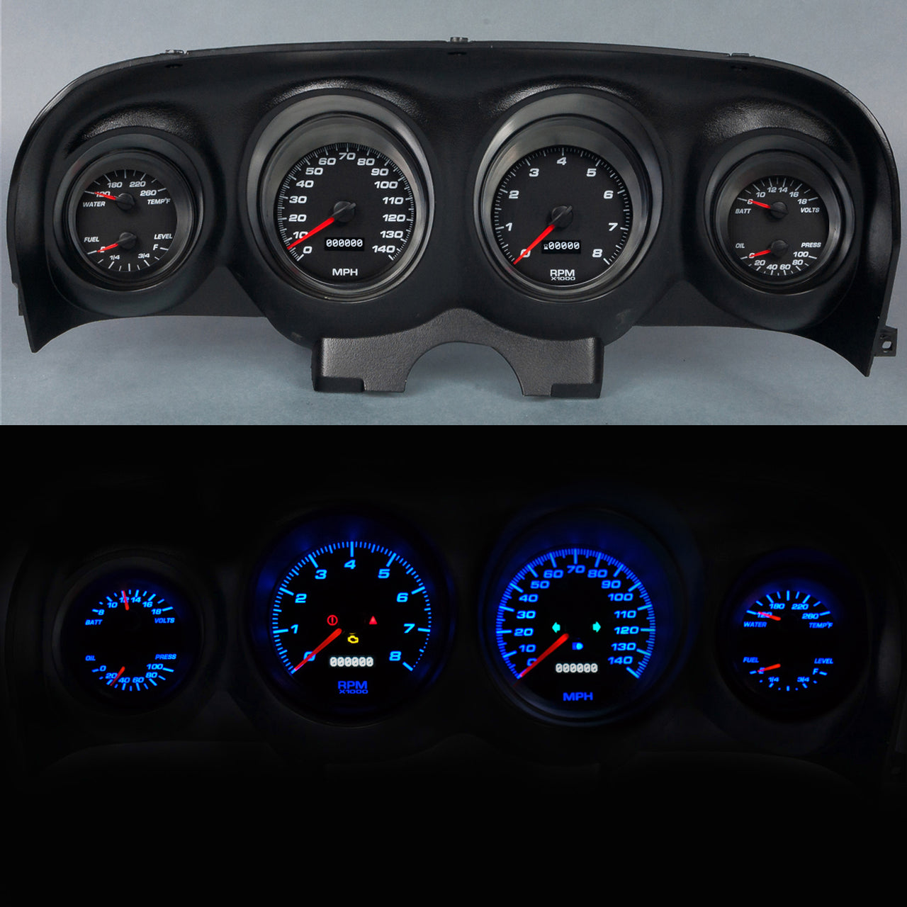 New Vintage Usa Gauge Kit Mustang 69-70 Perf II Black MPN NVG69790-01 For Ford Mustang 1969-70