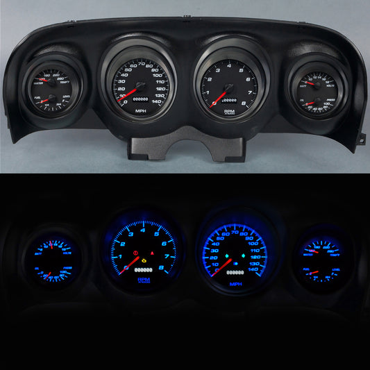 New Vintage Usa Gauge Kit Mustang 69-70 Perf II Black MPN NVG69790-01 For Ford Mustang 1969-70