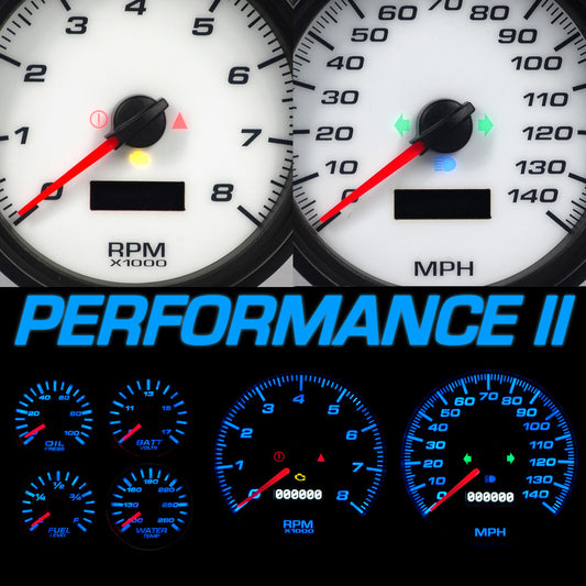 New Vintage USA Gauge Kit GM Truck 95-98 Performance II White NVG95102-03