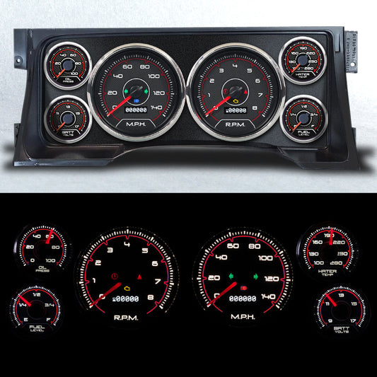 New Vintage USA Gauge Kit GM Truck 95-98 CFR Red NVG95103-01