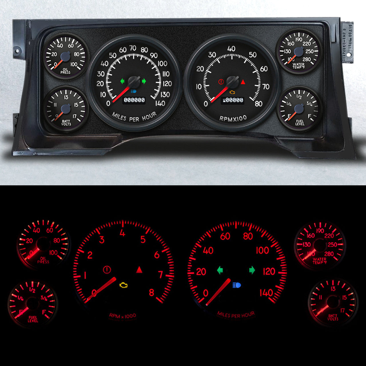 New Vintage USA Gauge Kit GM Truck 95-98 Aviator NVG95104-01