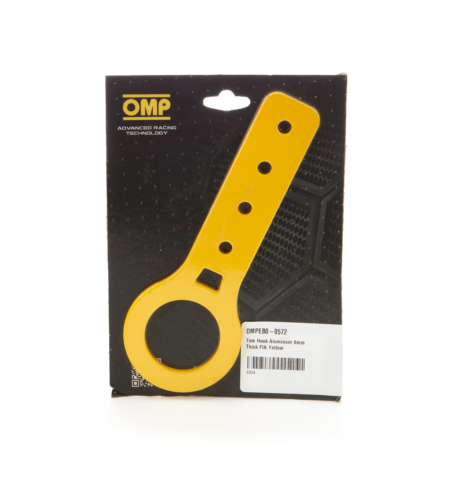 Omp Racing, Inc.  Tow Hook Aluminum 6mm Thick FIA Yellow  OMPEB0-0572