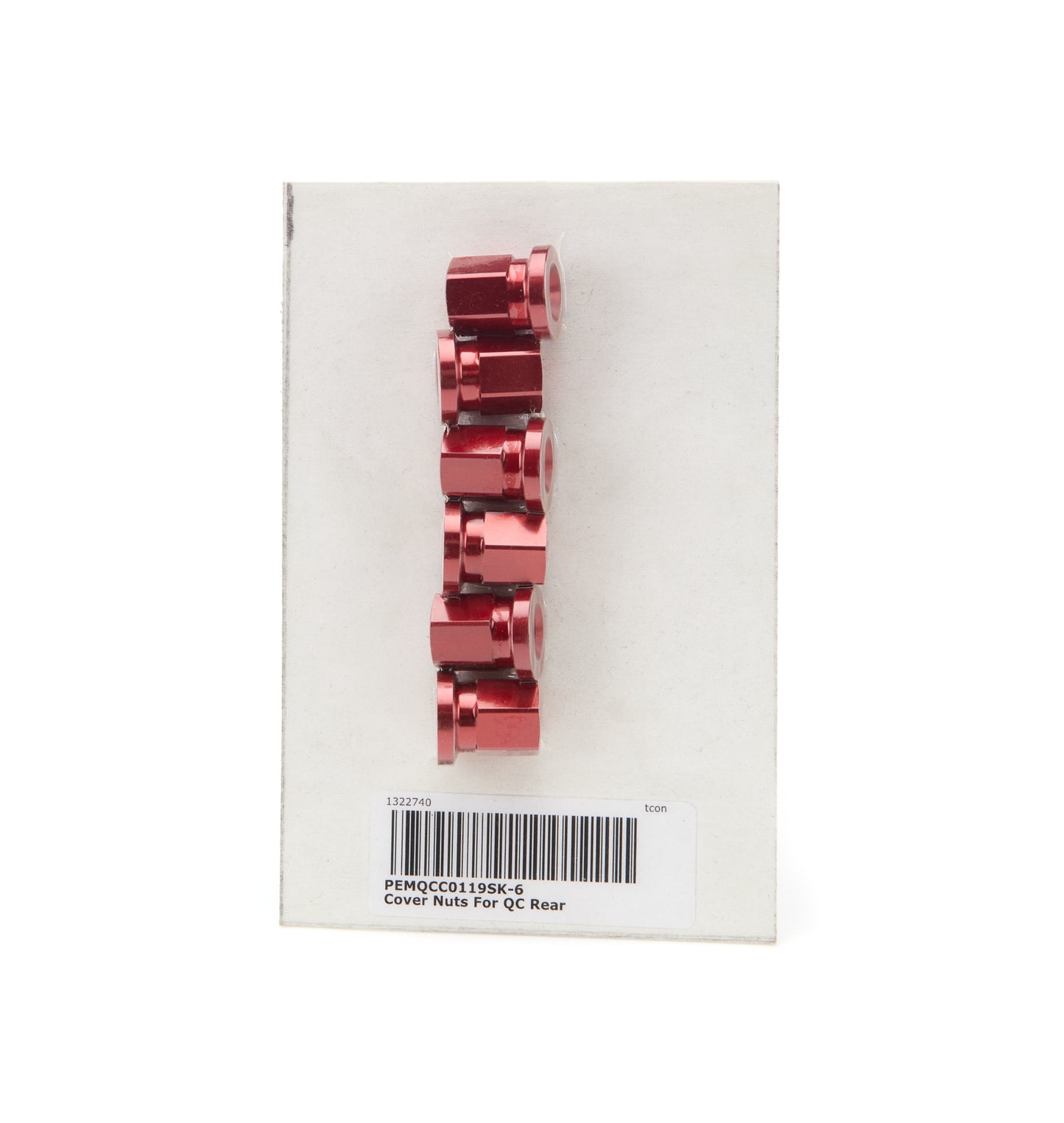 Pem Cover Nuts For QC Rear Short Red 6 Pack MPN PEMQCC0119SK-6