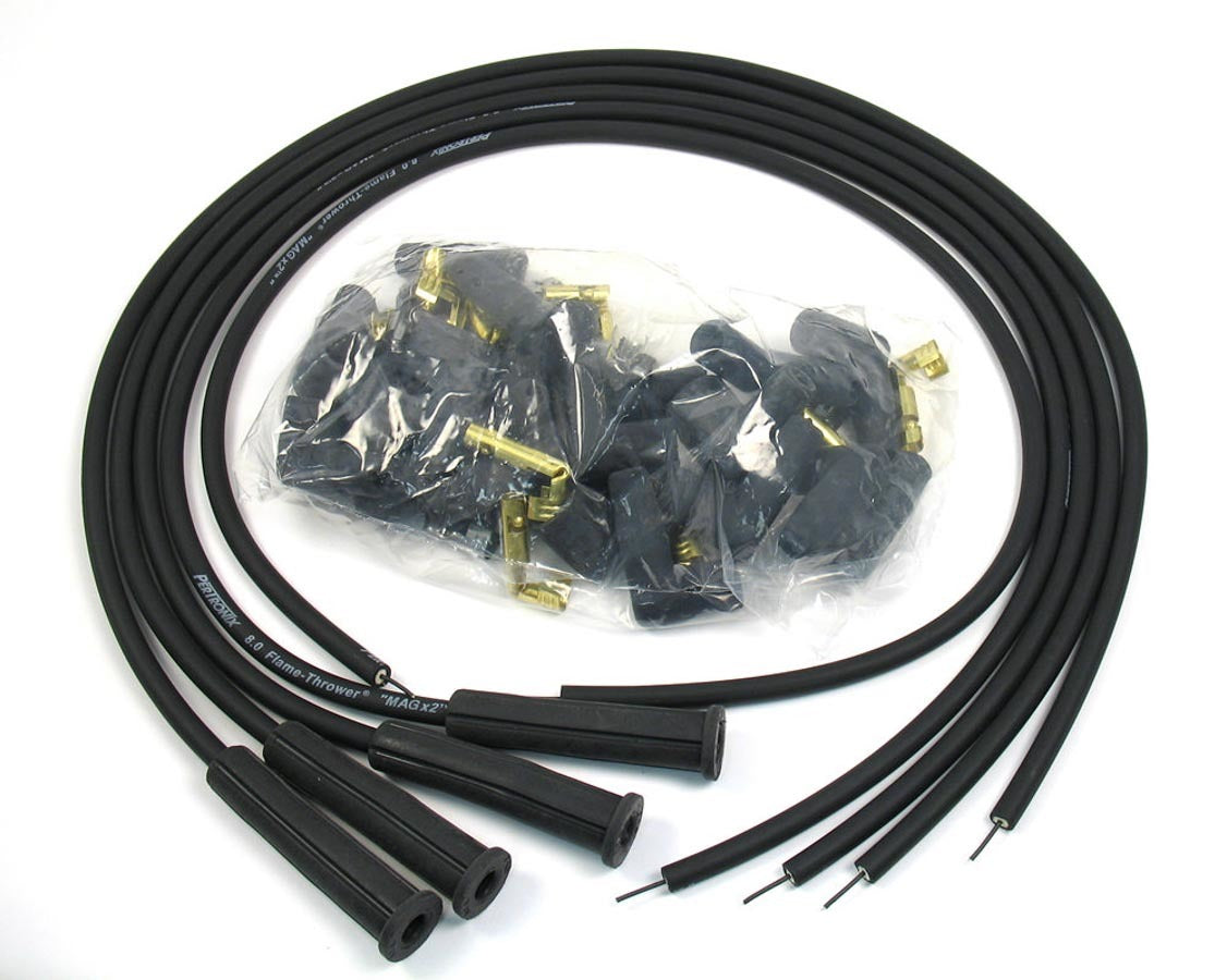 Pertronix Ignition 8MM Spark Plug Wire Set 4-Cyl 180 Deg Black MPN PRT804280 For Universal use
