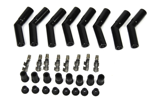 Pertronix Ignition Ceramic Spark Plug Boot Kit 45-Deg 8pk Black MPN PRT8563HT-8 Ram