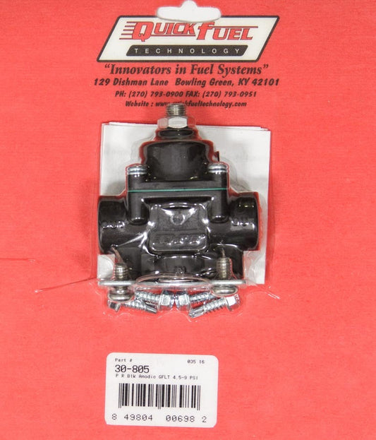 Quick Fuel Technology  Pressure Regulator Black Use wMethanol  QFT30-805