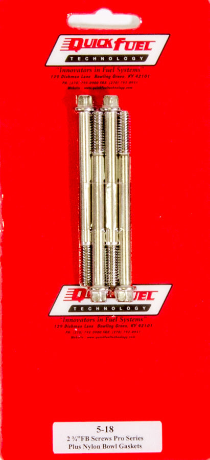 Quick Fuel Technology  Fuel Bowl Screws - Pro Series - 4-Pack  QFT5-18