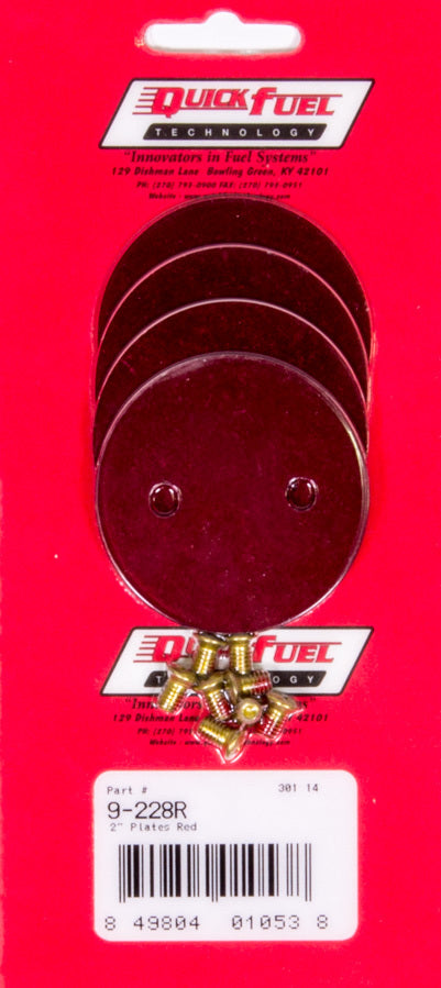 Quick Fuel Technology  2in Throttle Plates Red Anodized (4 Pack)  QFT9-228R