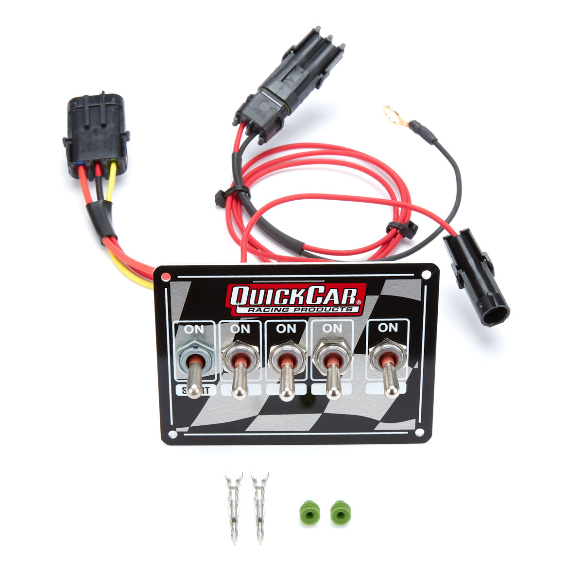 Quickcar Racing Products  Ignition Panel - Single Ing. w/Acc Switches Chck  QRP50-1731