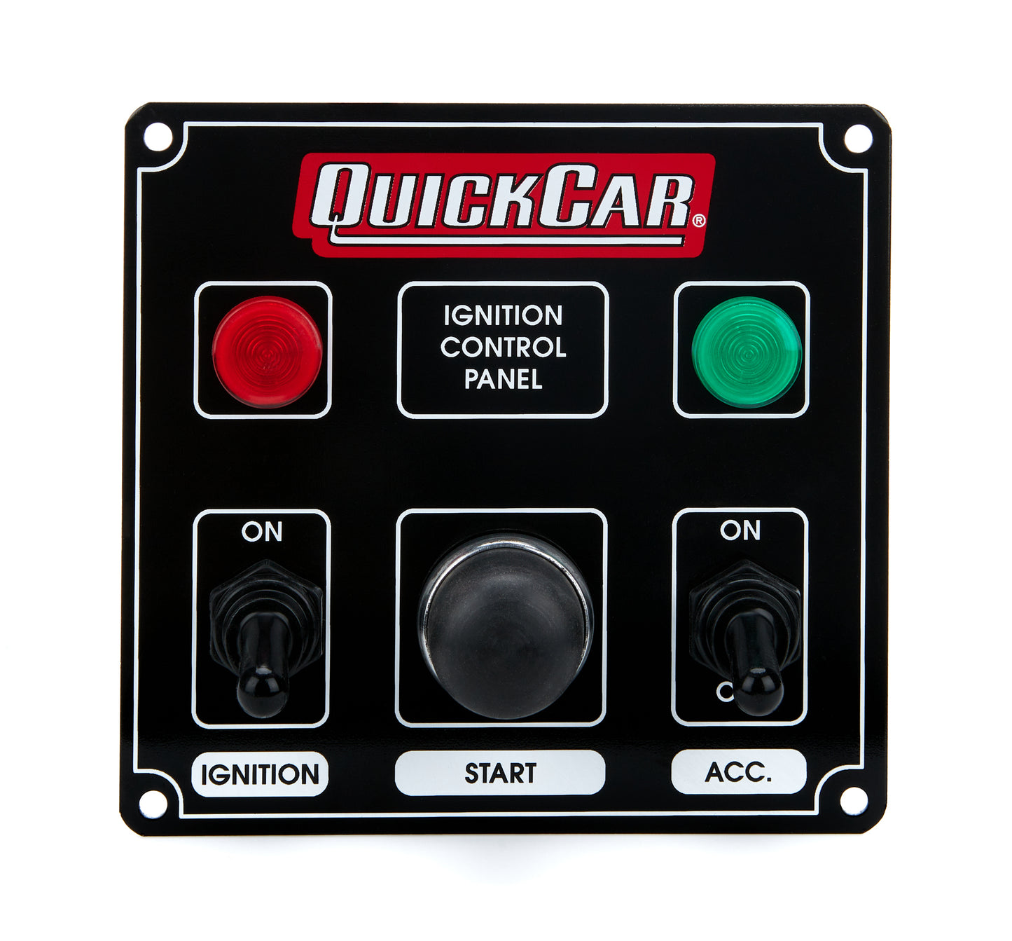Quickcar Racing Products  Ignition Panel Black w/ 1 Acc. & Lights  QRP50-822