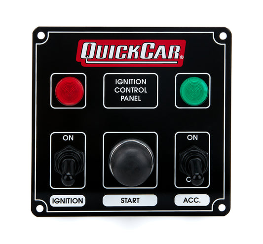 Quickcar Racing Products  Ignition Panel Black w/ 1 Acc. & Lights  QRP50-822