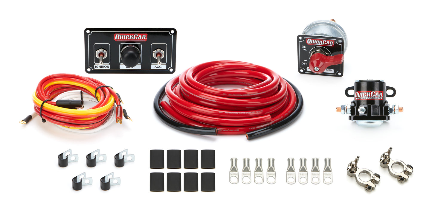 Quickcar Racing Products  Wiring Kit Premium 4 Ga w/Black 50-820 Panel  QRP50-832
