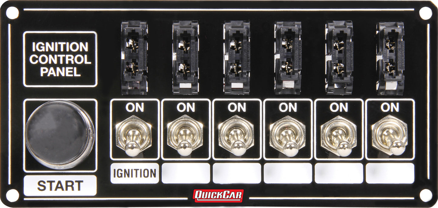 Quickcar Racing Products  Ignition Panel Black Fused w/Start Button  QRP50-863