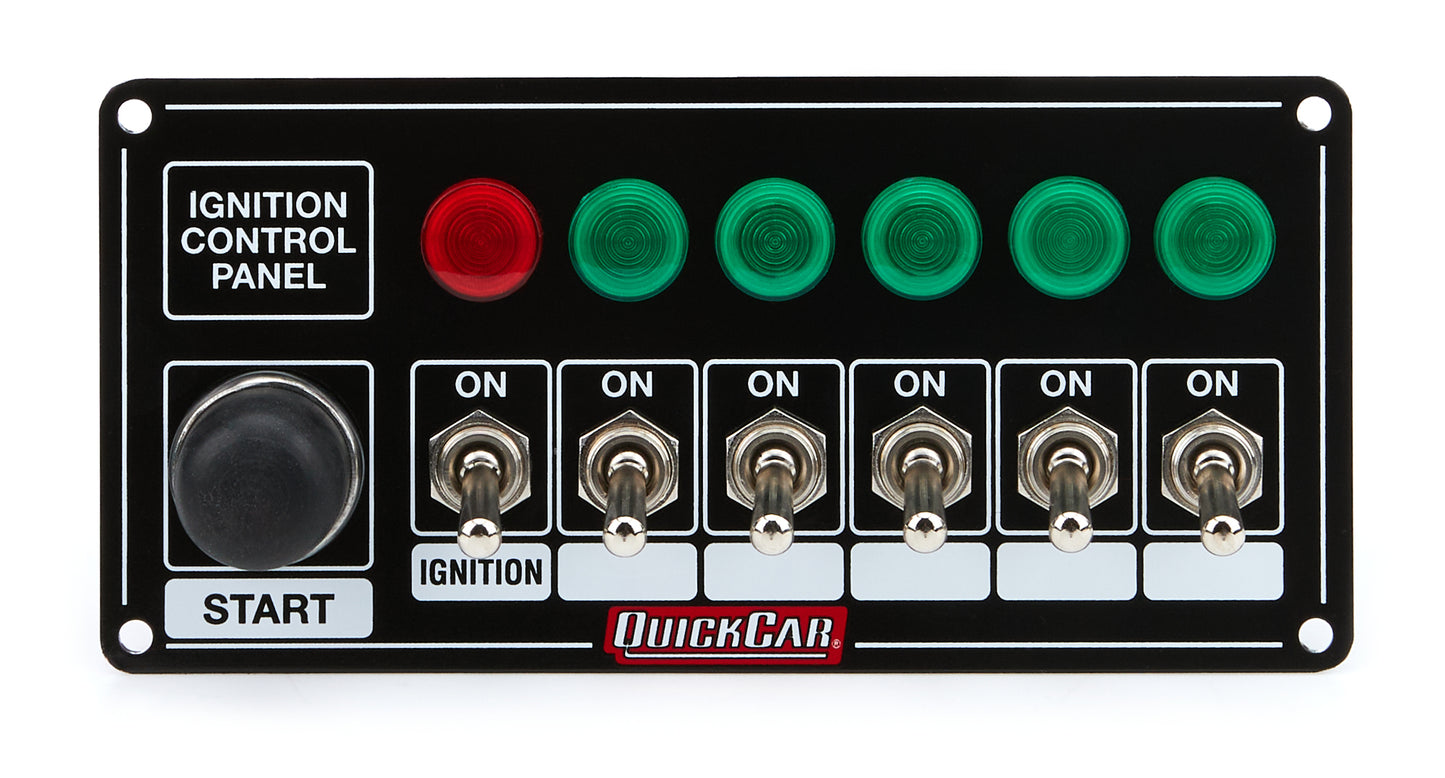 Quickcar Racing Products  Ignition Panel Blk w/ Start But. 5 Acc. & Ligh  QRP50-866