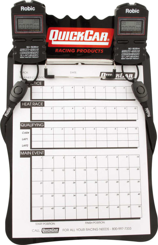 Quickcar Racing Products Clipboard Timing System Black MPN QRP51-052