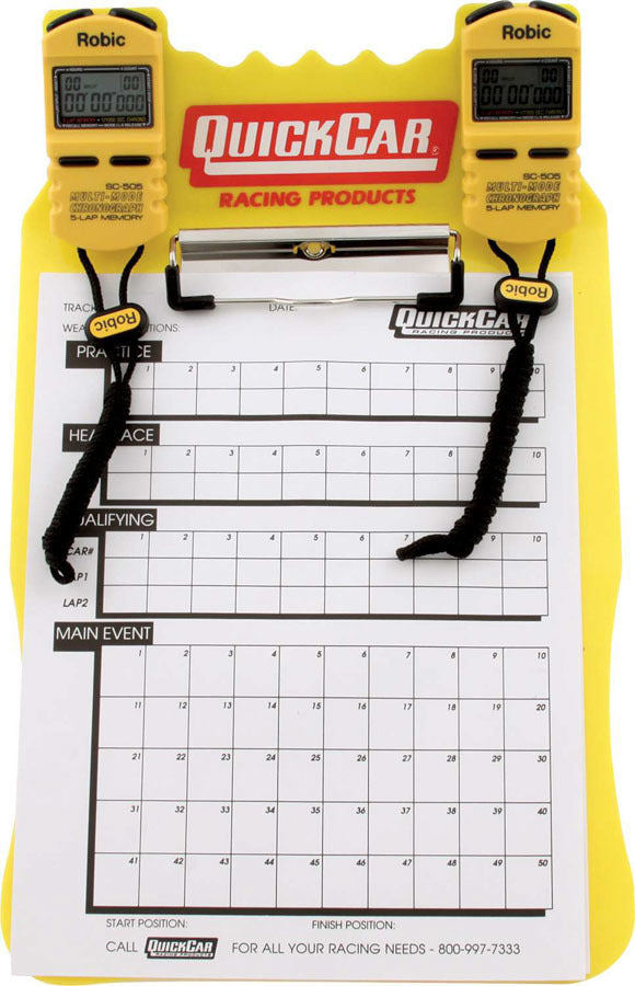 Quickcar Racing Products Clipboard Timing System Yellow MPN QRP51-053