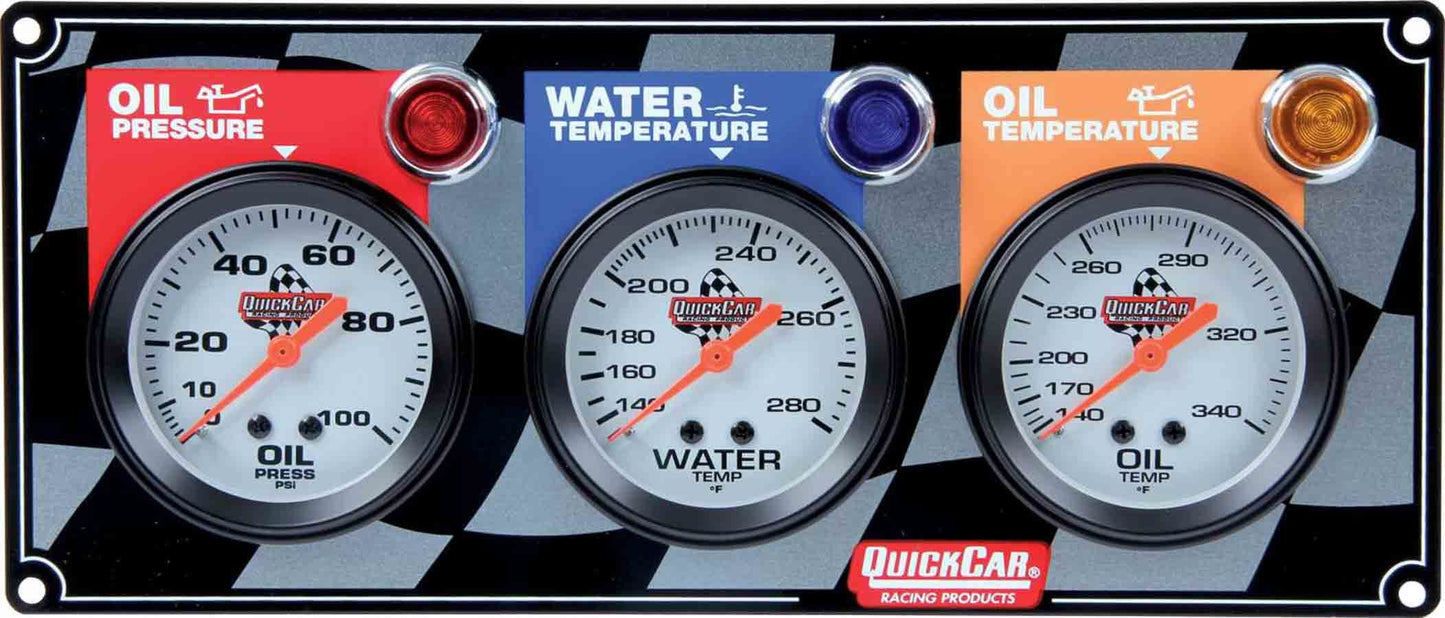 Quickcar Racing Products  3 Gauge Panel OP/WT/OT   QRP61-6011