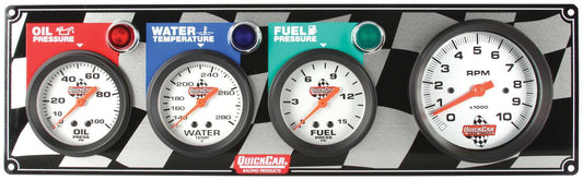 Quickcar Racing Products Gauge Panel OP/WT/FP w/Tach MPN QRP61-60423