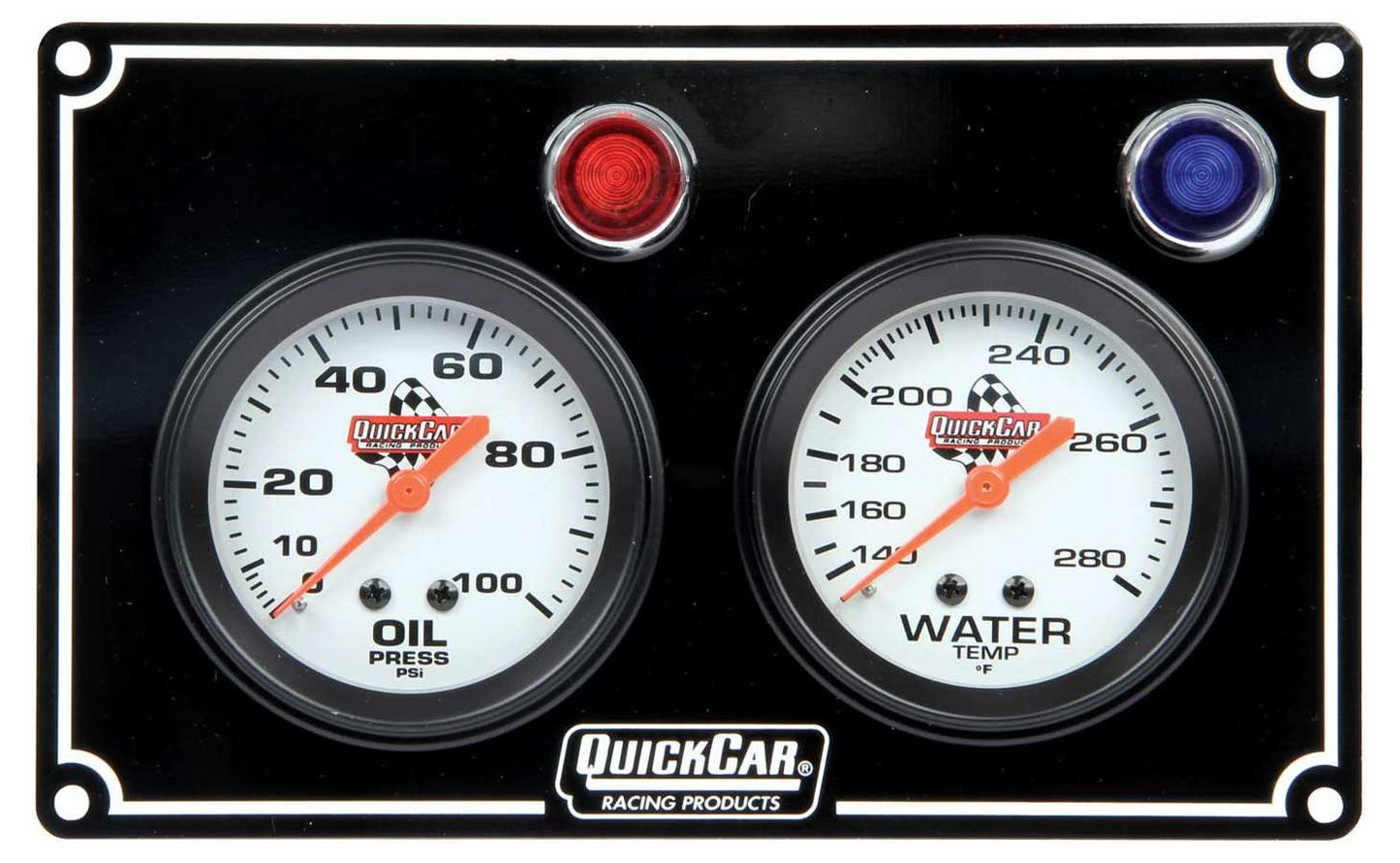 Quickcar Racing Products  2 Gauge Panel  OP/WT Black  QRP61-6701